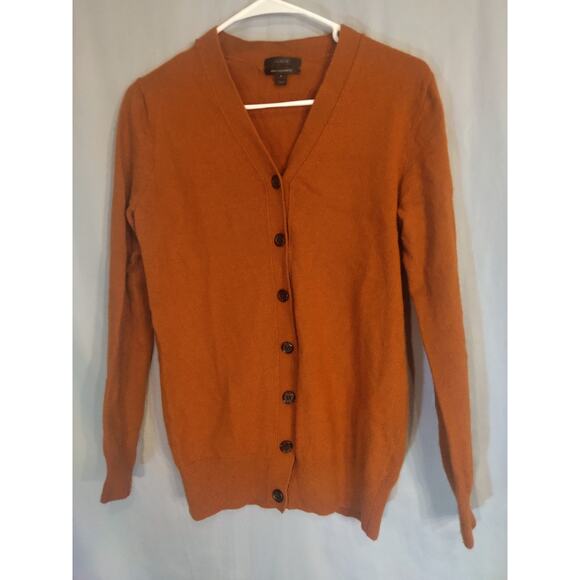 J Crew Burnt Orange Cashmere / Wool / Nylon sweater - Picture 2 of 5